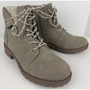 Jellypop Women's Memories Lace Up Boot, Light Gray, 10M, New